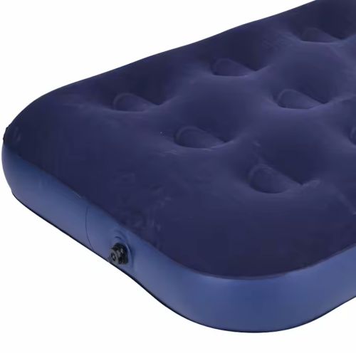 Надувний Одномісний матрац Avenli Flocked Air bed Single 191х99х22см до 150 кг з велюровим покриттям, надувне ліжко на 1 місце з насосом Синій
