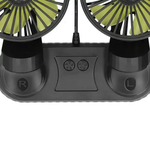 Автомобильный поворотный двойной вентилятор Vehicle Fan F404 4" с питанием от USB, охлаждающий мини-вентилятор 3 скорости на приборную панель
