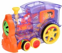 Развивающая игрушка паровозик кладущий домино Happy Truck sciries 955-1A 60 деталей Детский конструктор поезд Train Domino 660B от батареек от детей