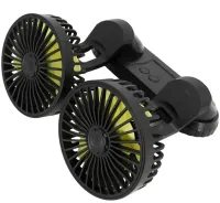Автомобильный поворотный двойной вентилятор Vehicle Fan F404 4" с питанием от USB, охлаждающий мини-вентилятор 3 скорости на приборную панель