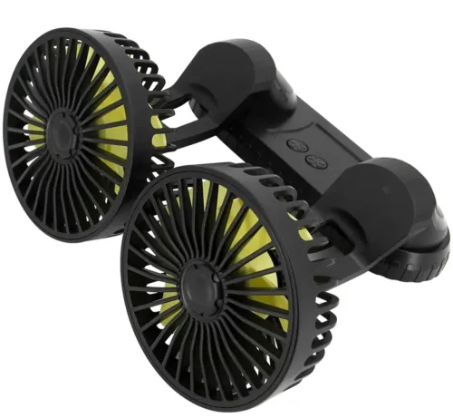 Автомобильный поворотный двойной вентилятор Vehicle Fan F404 4" с питанием от USB, охлаждающий мини-вентилятор 3 скорости на приборную панель