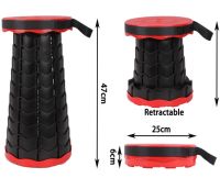 Складаний туристичний стілець Telescopic stool 47 см розкладний телескопічний табурет із ручкою, садовий пластиковий стільчик для кемпінгу та пікніка