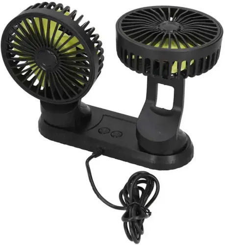 Автомобильный поворотный двойной вентилятор Vehicle Fan F404 4" с питанием от USB, охлаждающий мини-вентилятор 3 скорости на приборную панель