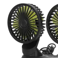 Автомобильный поворотный двойной вентилятор Vehicle Fan F404 4" с питанием от USB, охлаждающий мини-вентилятор 3 скорости на приборную панель