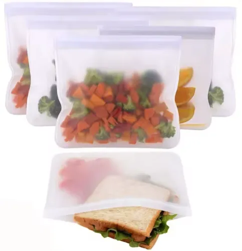Багаторазові вакуумні пакети Slip Lock Storage Bag ly-435 15 штук для збереження продуктів Комплект силіконових пакетів для зберігання їжі прозорі