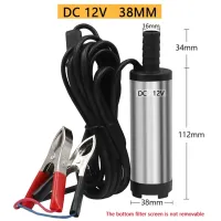 Занурювальний дизельний насос Diesel Pump автомобільний для перекачування дизельного палива з кліщами 24V 38 мм, Електронасос 24 В для гасу і мазуту