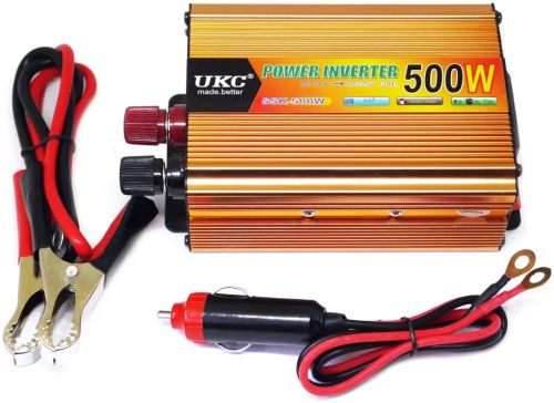Автомобільний інвертор UKC SSK 24V-220V 500W авто перетворювач напруги струму від прикурювача та акумулятора, зарядний із захистом від перегріву