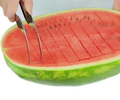 Ніж для чищення і нарізування кавуна і дині часточками Angurello Genietti Watermelon Slicer, Слайсер для фігурної нарізки кавунів 24.5 см, Кавурезка