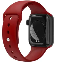 Наручний Смарт годинник Smart Watch T500 спортивний з мікрофоном, тонометром IP67 Aluminium 44mm Розумний годинник з функціями фітнесу та здоров'я Червоні