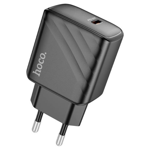 Сетевое зарядное устройство зарядка Hoco CS22A PD30W на один порт Type-C USB-C, Адаптер питания блок Хоко для быстрой зарядки телефона Черный