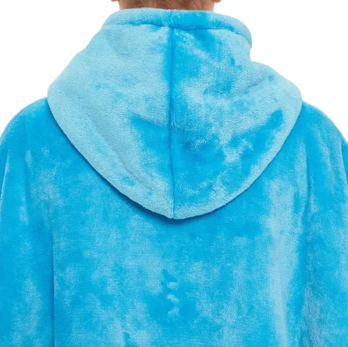 Толстовка-плед з капюшоном Huggle Hoodie Ultra Plush Blanket 2 в 1 унісекс оверсайз толстовка худі плюшевий плед з рукавами на флісі 74Х110 см Блакитна