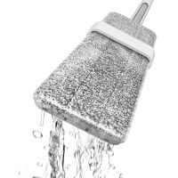 Прямокутна додаткова насадка запаска для швабри-ледащо з віджимом Cleaning MOP МОП змінна для миття і прибирання підлоги з віджимом 33х11 см Сіра