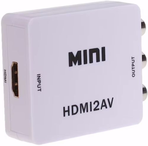 Активний конвертер перехідник HDMI на AV RCA AV P42 тюльпан зі звуком і зовнішнім живленням, Універсальний адаптер HDMI-AV Converter Mini 1080P Білий