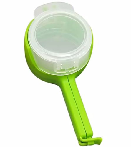 Універсальний затиск для пакетів з дозатором Bradex NF-6765, для сипучих продуктів і спецій, герметична кришка Брадекс на мішки і пакети для круп