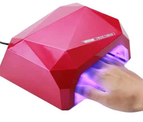 УФ лампа Beauty nail Diamond D-058 CCF + LED 36W для маникюра и педикюра Гибридная лампа для сушки ногтей, гель лака 36Вт с таймером Розовая