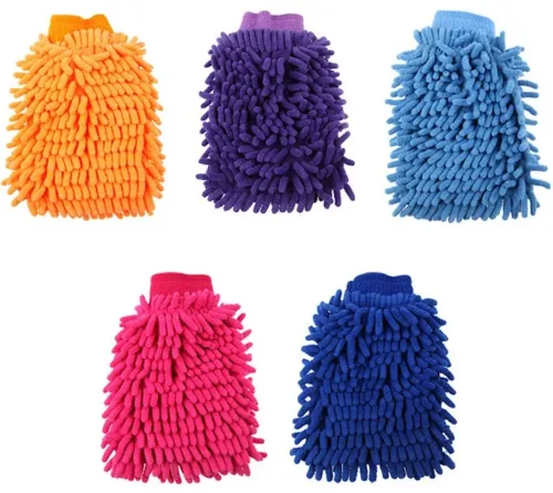 Двостороння рукавичка рукавичка Microfibre Super Mitt SB-8605 для миття машини і прибирання пилу, Униврсальная рукавиця з мікрофібри для чищення авто