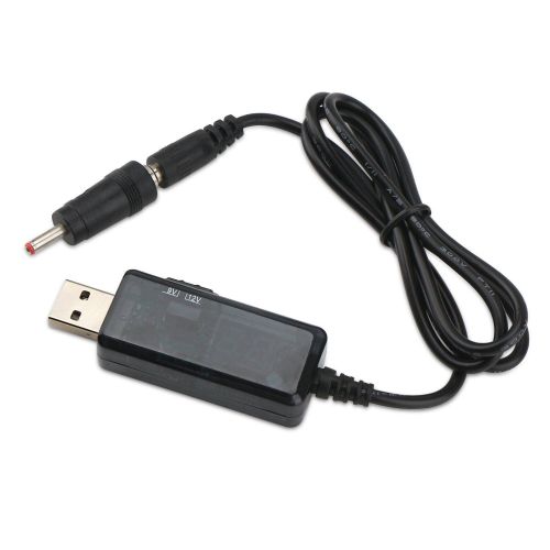 Підвищуючий USB кабель для живлення Wi-Fi роутера від Power Bank 5V з перемикачем 9V або 12V, з регулятором 9v/12v з перехідником на 3.5 мм і 5.5 мм