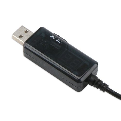 Підвищуючий USB кабель для живлення Wi-Fi роутера від Power Bank 5V з перемикачем 9V або 12V, з регулятором 9v/12v з перехідником на 3.5 мм і 5.5 мм