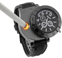 Наручний чоловічий годинник із запальничкою Huayue Watch Lighter Quartz XL-161 кварцові з USB зарядкою і спіральною електрозапальничкою, прикурювачем