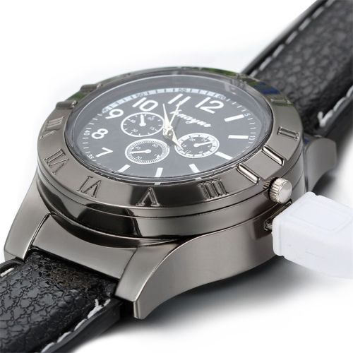 Наручний чоловічий годинник із запальничкою Huayue Watch Lighter Quartz XL-161 кварцові з USB зарядкою і спіральною електрозапальничкою, прикурювачем
