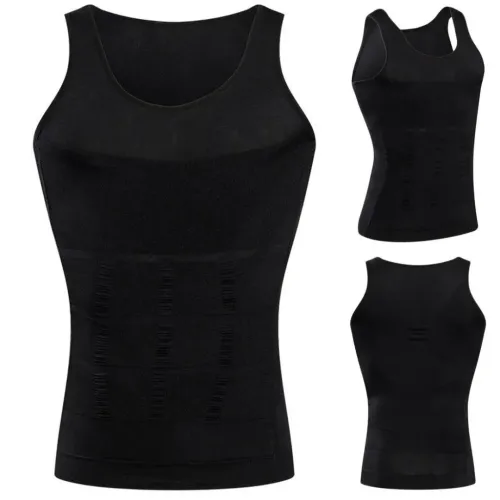 Утягивающая майка для мужчин Slim'n Lift men корректирующее мужское белье Black, Мужская корректирующая майка Слим энд Лифт фо Мэн Черная