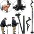 Складная телескопическая трость Pоsture cane с регулировкой длины 105-127 см для ходьбы, Регулируемая палочка костыль с опорой до 110 кг Черная
