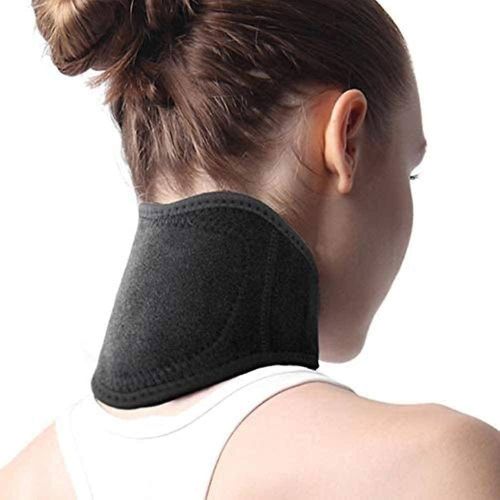 Турмаліновий масажний комір Sunroz Self Heating Neck XL-314 з магнітами, шийний пояс з магнітними вставками Бандаж на шию з підігрівом