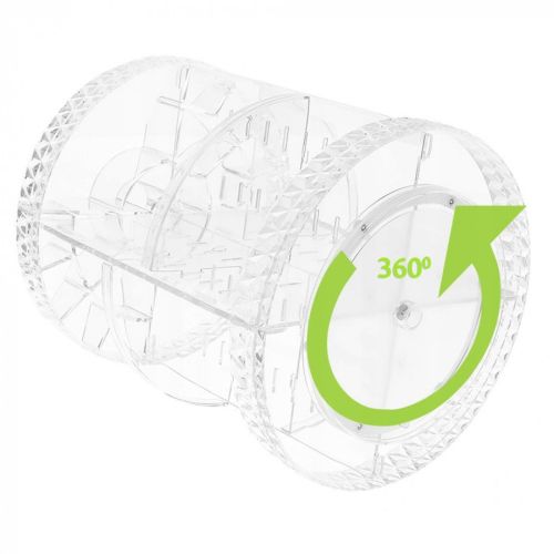 Акриловый поворотный органайзер CX-188 для косметики 3D Rotating 360 Frame 7006 Прозрачный вращающийся бокс для хранения кистей и инструментов DL-119