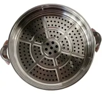 Електрична подвійна каструля скороварка Hoffmans HM-3031 8л 32см, 1500W, Електрокаструля пароварка рисоварка HM3031 від мережі Коричнева
