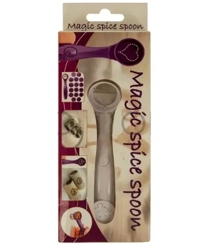 Декорирующая ложечка для кофе и блюд Magic Spice Spoon 16 узоров, Ложка для декорирования с насадками трафаретами для украшения латте от батареек