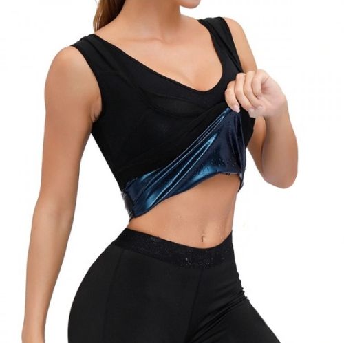 Женская утягивающая майка Sweat Shaper Women's для похудения с эффектом сауны, Майка сауна для занятия спортом для женщин M/L XL/XXL Черная
