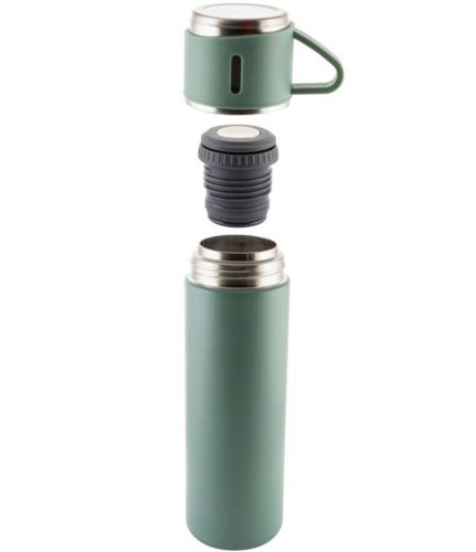 Подарунковий набір термос Vacuum Flask Tea Set з вакуумною ізоляцією 500 мл з 3 кружками Бокс з термокружкой і чашками з нержавіючої сталі