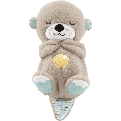 Светящаяся дышащая Выдра Fisher Price FXC66 30 см с дыханием для сна детей, мягкая плюшевая игрушка музыкальный ночник от батареек Серая