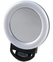 Светодиодное LED селфи кольцо Selfie Ring Light A4S 11.5 см аккумуляторная RGB лампа с зажимом, кольцевая подсветка с зеркалом на телефон USB H8-1