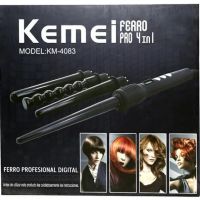 Конусна плойка Kemei KM-4083 4 в 1 для завивки волосся, спіральний стайлер зі змінними насадками мультистайлер з керамічним покриттям плойка-стайлер