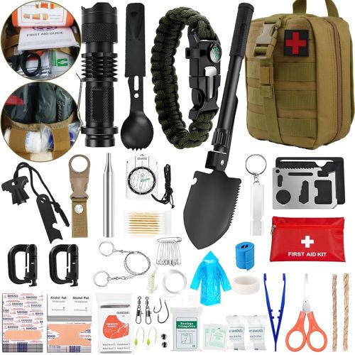 Туристичний набір для виживання Survival Kit 60 в 1 універсальний комплект інструментів підсумок, мультитул, аптечка для туристів і військових