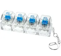 Брелок-антистрес у формі кейкап Switch Keychain SK-04 — прозора іграшка-клікер із 4 механічними клавішами, карабіном для ключів та RGB-підсвічуванням Jedel