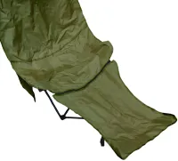 Розкладне крісло-шезлонг Lesko DL-274 Green до 120 кг для кемпінгу, 160×55×60 см, складаний туристичний лежак, розкладка у чохлі, зелений, Ranger