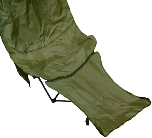 Розкладне крісло-шезлонг Lesko DL-274 Green до 120 кг для кемпінгу, 160×55×60 см, складаний туристичний лежак, розкладка у чохлі, зелений, Ranger