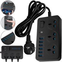Мережевий фільтр Power Socket AR-CP02 3000W на 3 розетки 6 USB 1.8 м електричний подовжувач переноска з вимикачем для підключення приладів до мережі