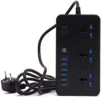 Мережевий фільтр Power Socket AR-CP02 3000W на 3 розетки 6 USB 1.8 м електричний подовжувач переноска з вимикачем для підключення приладів до мережі