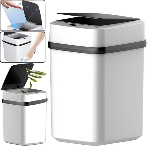 Розумне автоматичне відро для сміття на 10 л Sensor Trash Box JH - 68 з сенсорною кришкою для сміття, сенсорна кошик з розумним датчиком на батарейках