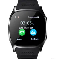 Наручний Смарт годинник Smart Watch T8 Black c камерою, диктофоном і фітнес трекером, акумуляторний розумний Bluetooth годинник з пульсоміром Чорні