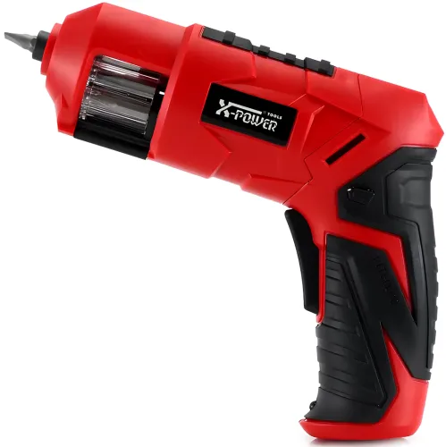 Бездротова акумуляторна викрутка X-POWER KCS625-Z6B 4 Нм електровикрутка револьверного типу 1300mAh електрична з набором біт від USB Червона