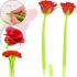Гелева гнучка ручка у вигляді троянди Pensil Flowers ZF2088 23 см синя паста, Кулькова у вигляді квітки червона троянда товщина лінії 0.5мм для школи, Кулькова у вигляді квітки червона троянда