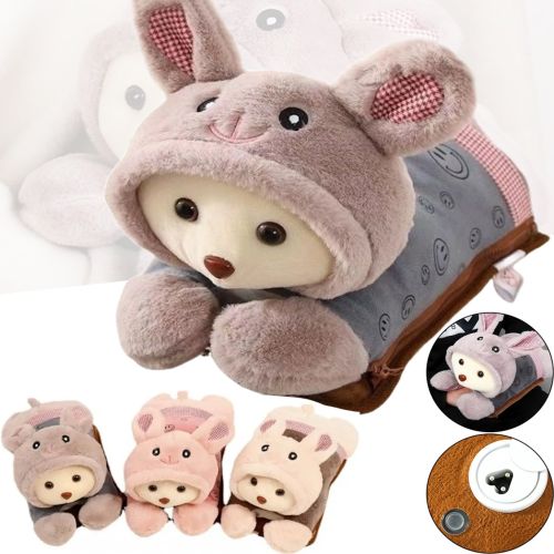 Мягкая игрушка Зайчик TaoBao двойная водяная муфта с подогревом для рук 500W, Электрическая грелка в форме зайчика для согревания рук от сети 220V