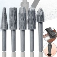 Набір фрезерних шарошок свердел H-Tools T332-M 5 штук для одночасного свердління і фрезерування по дереву і металу Комплект Шарошки свердла 1/4" Сірі