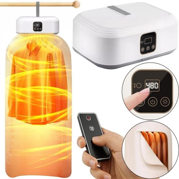 Підвісна сушарка осушувач для одягу Folding Clothes Dryer GYJ-002 з таймером, вертикальна складна електросушарка для сушіння білизни від мережі Біла