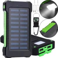 Портативний зарядний батарея Power Bank Solar JS-809 50000 mAh з сонячною панеллю і ліхтариком, зовнішній акумулятор повербанк для зарядки USB 2.1 A