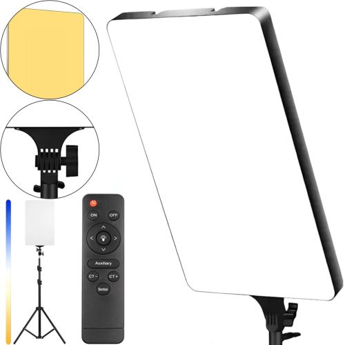 Світлодіодна прямокутна лампа Ring Light RL-24 100W LED прожектор 39x27см 3 режими світіння з пультом ДУ для студійної фото-відео зйомки від мережі